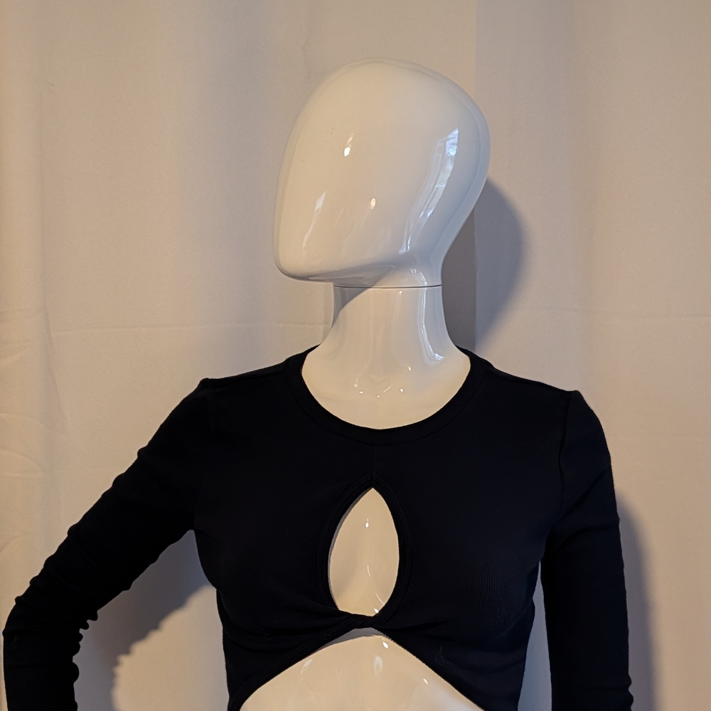 Aeropostale Black Cut-Out Crop Top